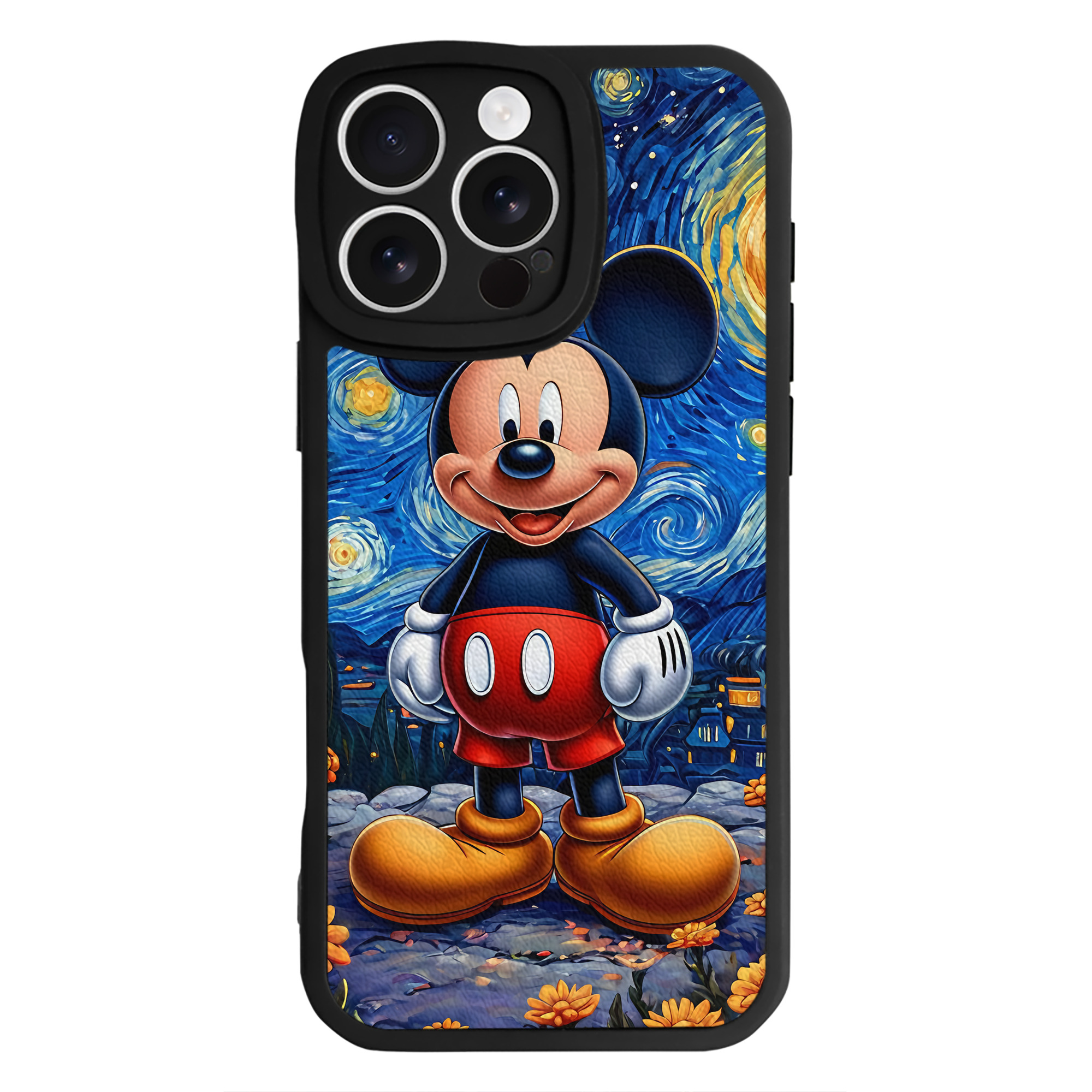 （画像用） ミッキーマウス Mickey Mouse 【iPhone 16シリーズ対応】シリコンスマホケース（レザー調） 材質：シリコン